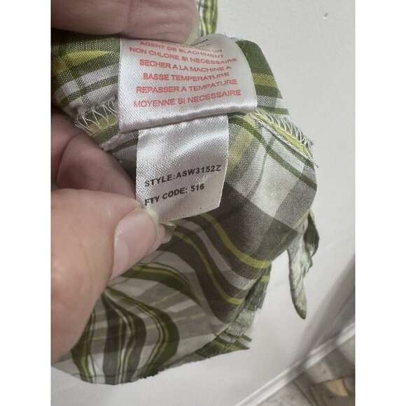 Apple Bottoms Women Green Plaid Button Up Western Shirt Long Roll Tap Sleeve 3XL - Picture 9 of 15